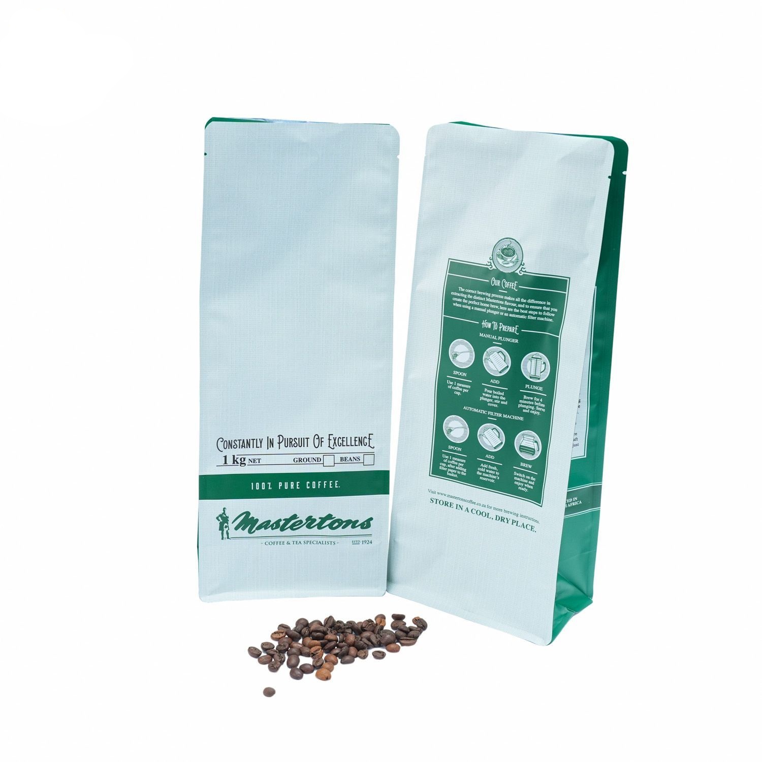 Bolsa de fondo plano de caf&eacute;