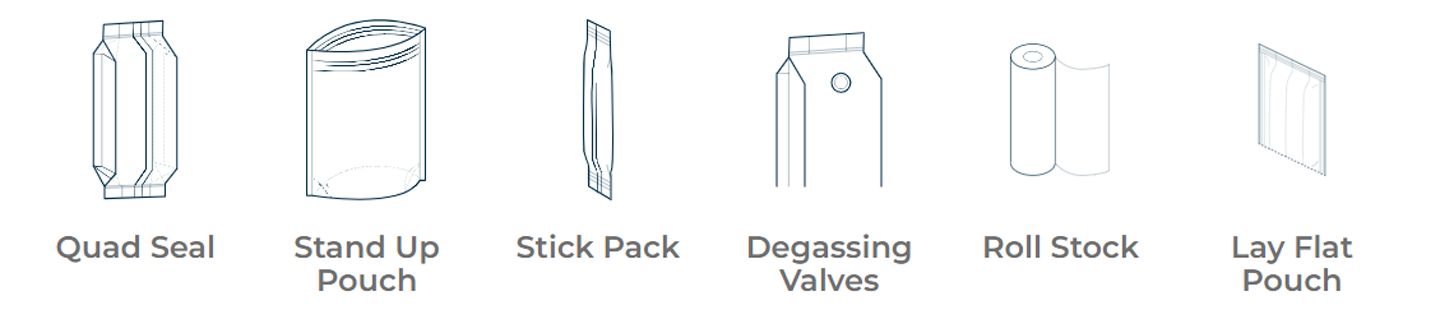 Tipos de envasado Ilustraci&oacute;n Packle de la bolsa de sello Quad Seal