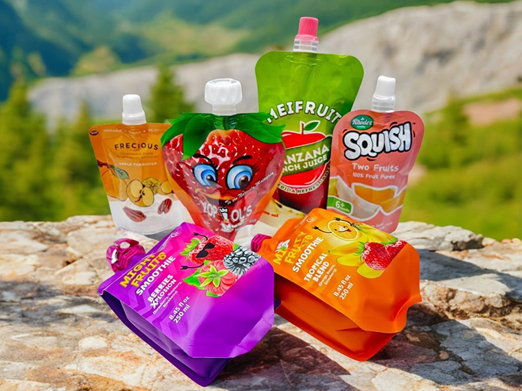 Bolsas coloridas para boquillas para bebidas y empaques de jugo